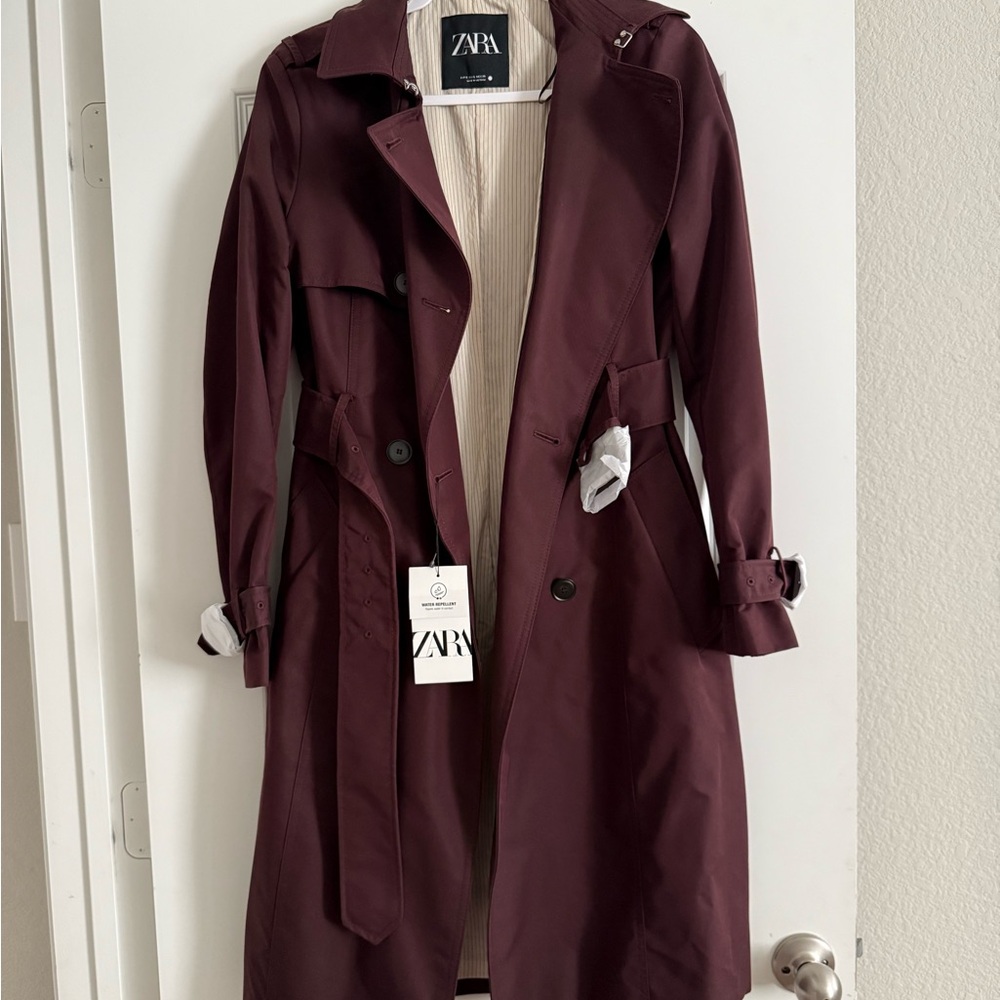 Zara Maroon Water-Repellent Coat - Picture 5 of 5